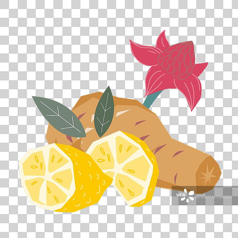 柠檬味生姜混合配料图片素材