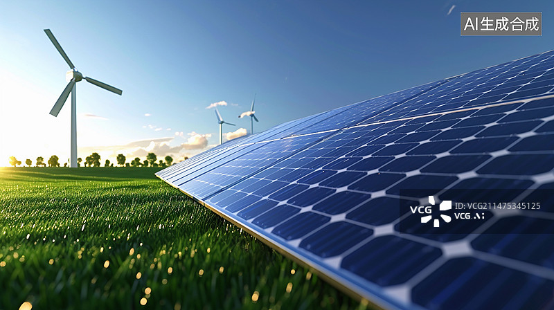 【AI数字艺术】科技风格插画——新能源图片素材