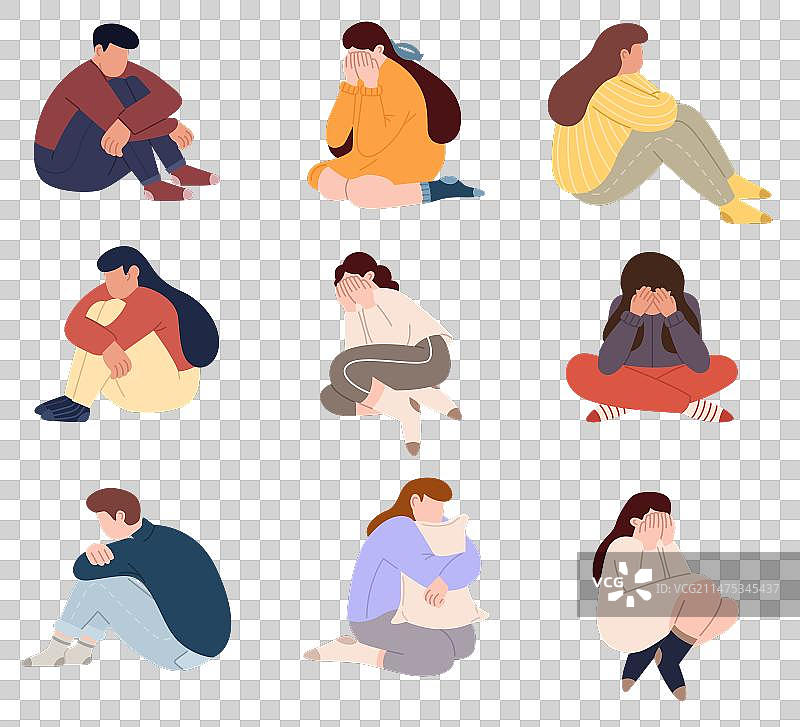 悲伤沮丧的青少年图片素材