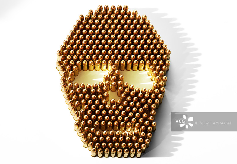 骷髅形状排列的子弹图片素材