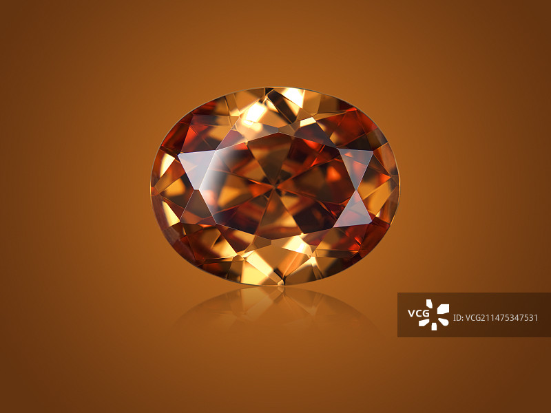 椭圆形切割的黄水晶宝石图片素材