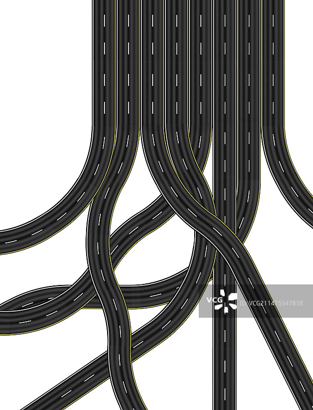 缠绕的道路，插图图片素材