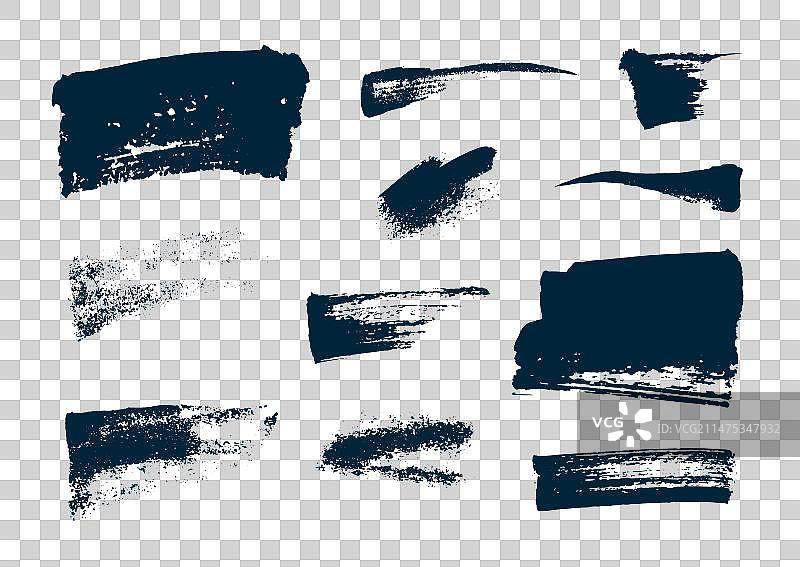 手绘笔刷笔触与污渍图片素材