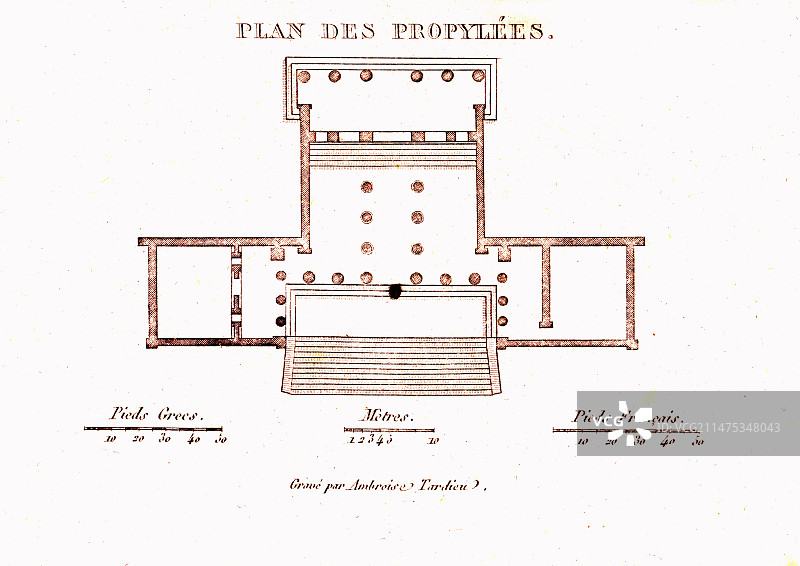 雅典卫城前门插画图片素材