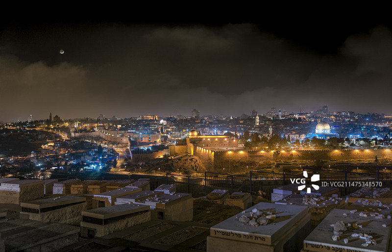 从橄榄山看耶路撒冷图片素材