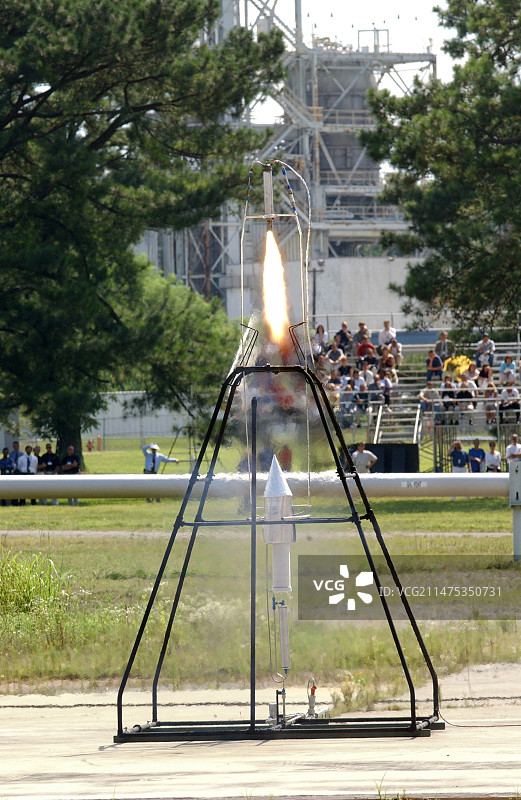 1926年首枚液体燃料火箭复制品图片素材