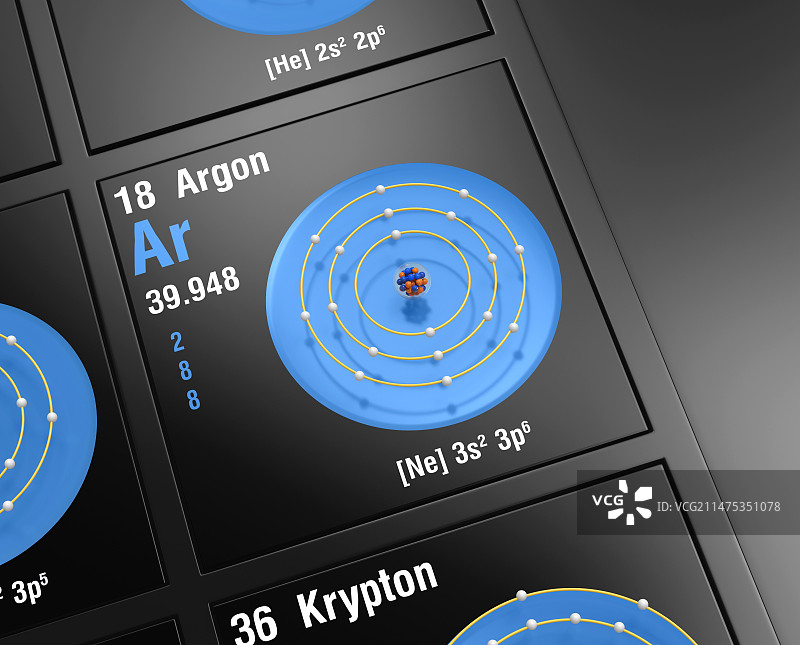 氩原子结构图片素材