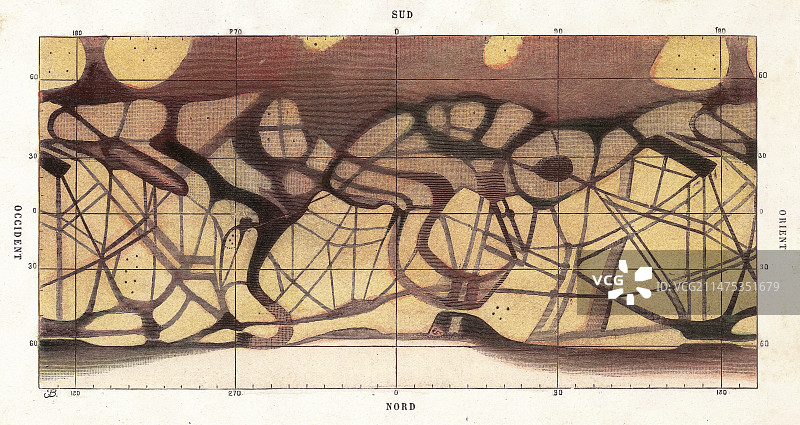 斯基亚帕雷利1875年火星地图图片素材