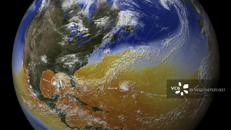 2005年大西洋飓风季模拟图片素材