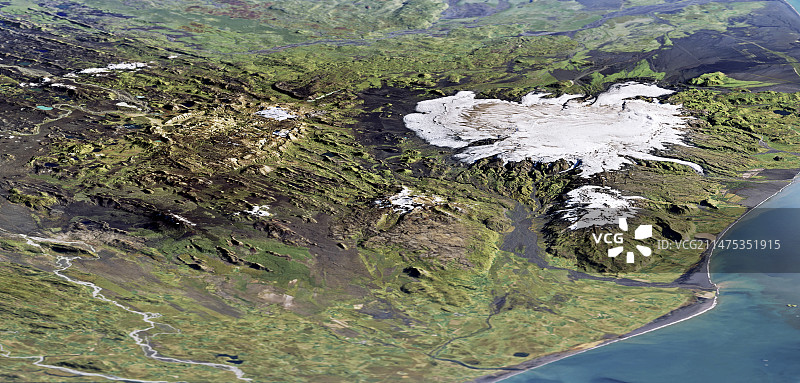 托尔法冰川和米达尔斯冰川冰盖图片素材
