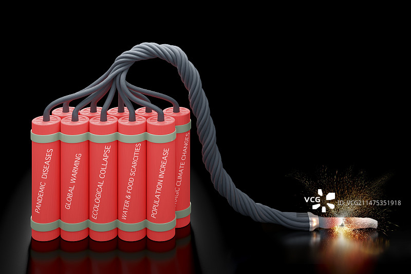 全球灾难概念插画图片素材