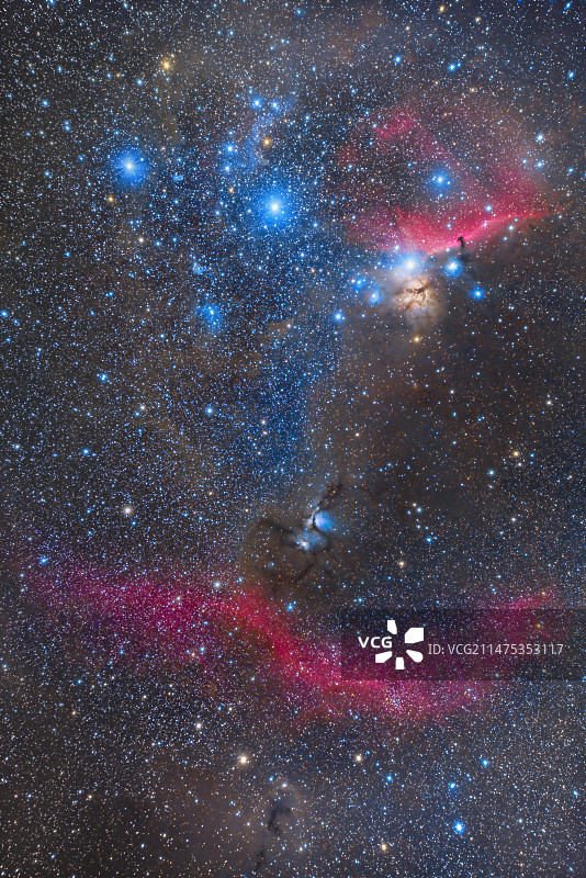 猎户座腰带和星云光学图像图片素材