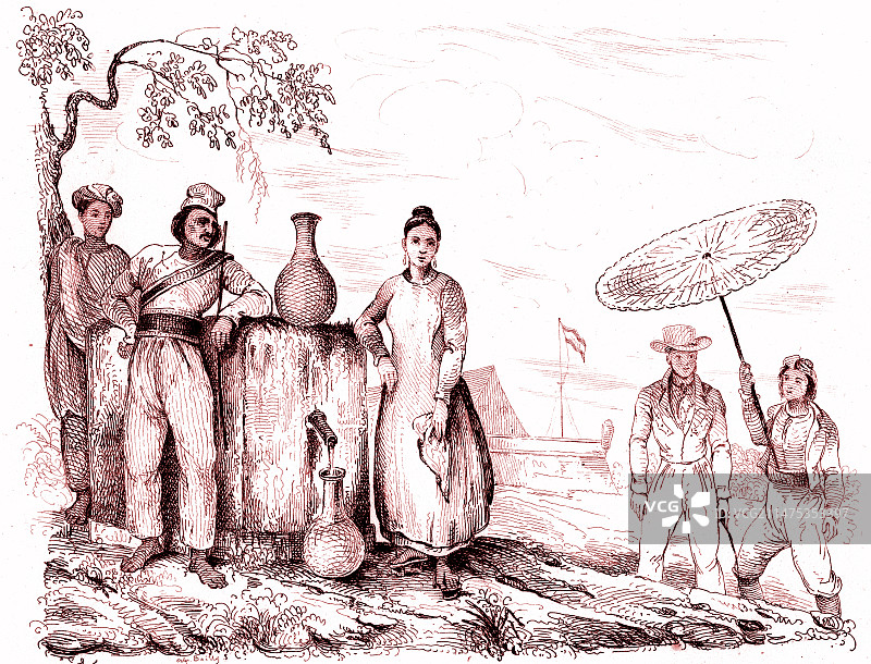 18世纪的新几内亚岛民图片素材