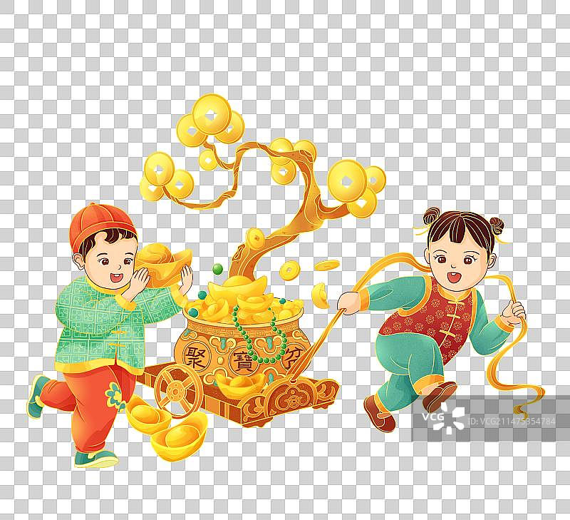 送财富的小孩图片素材