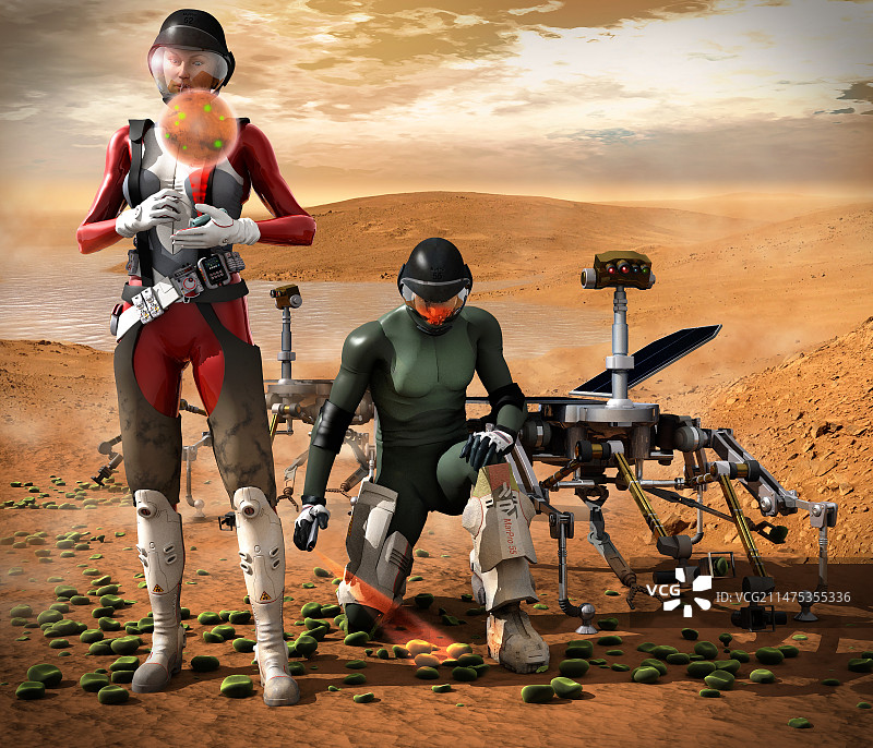 火星探测插画图片素材