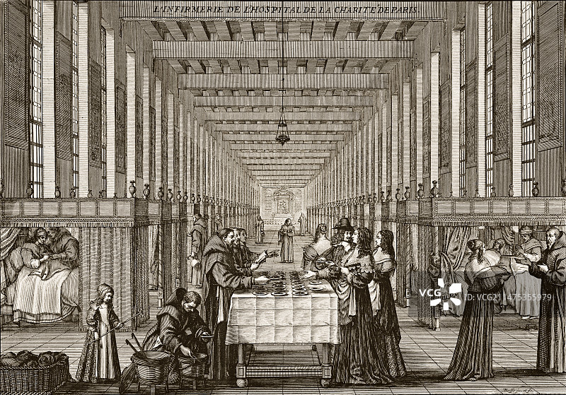 17世纪慈善医院的医务室图片素材