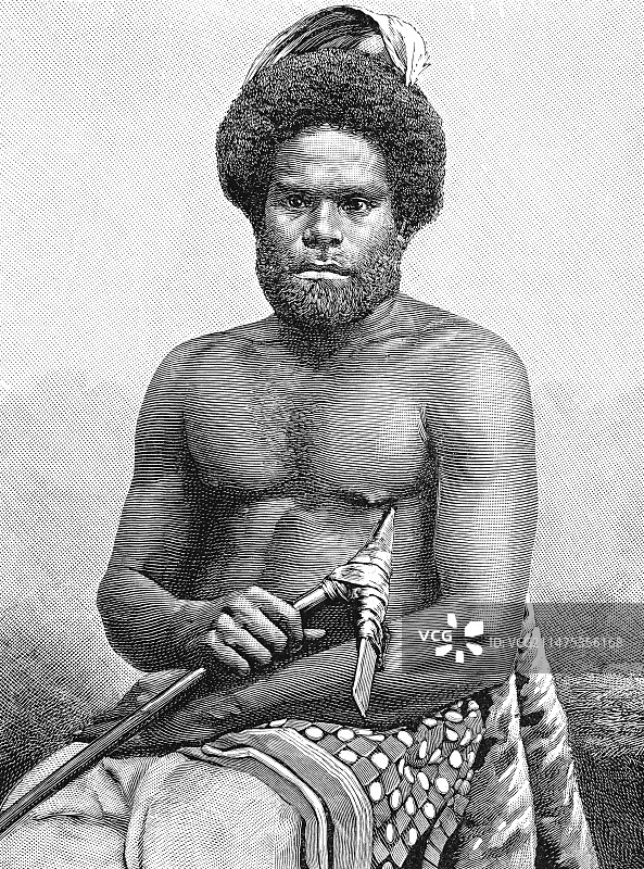 19世纪忠诚群岛男子插图图片素材