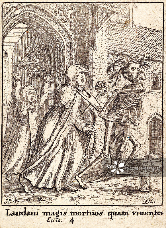 女修道院院长与死亡之舞，17世纪图片素材