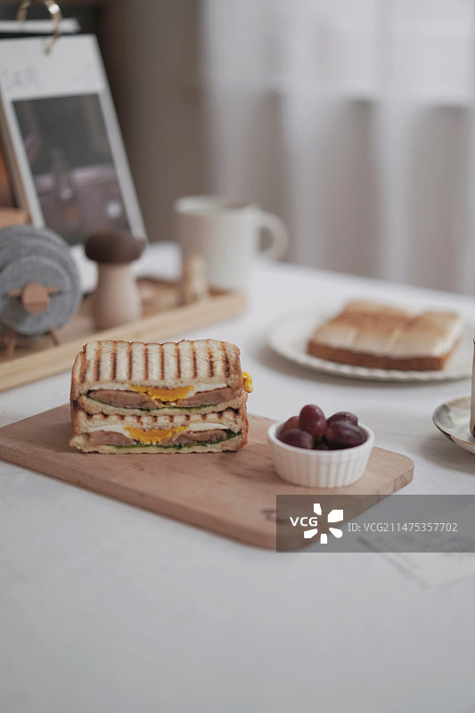 热压三明治早餐图片素材