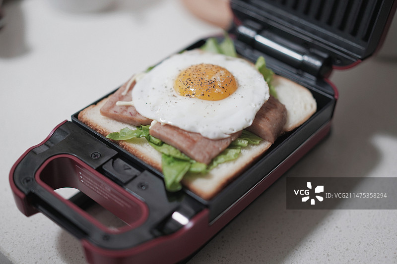 热压三明治早餐图片素材