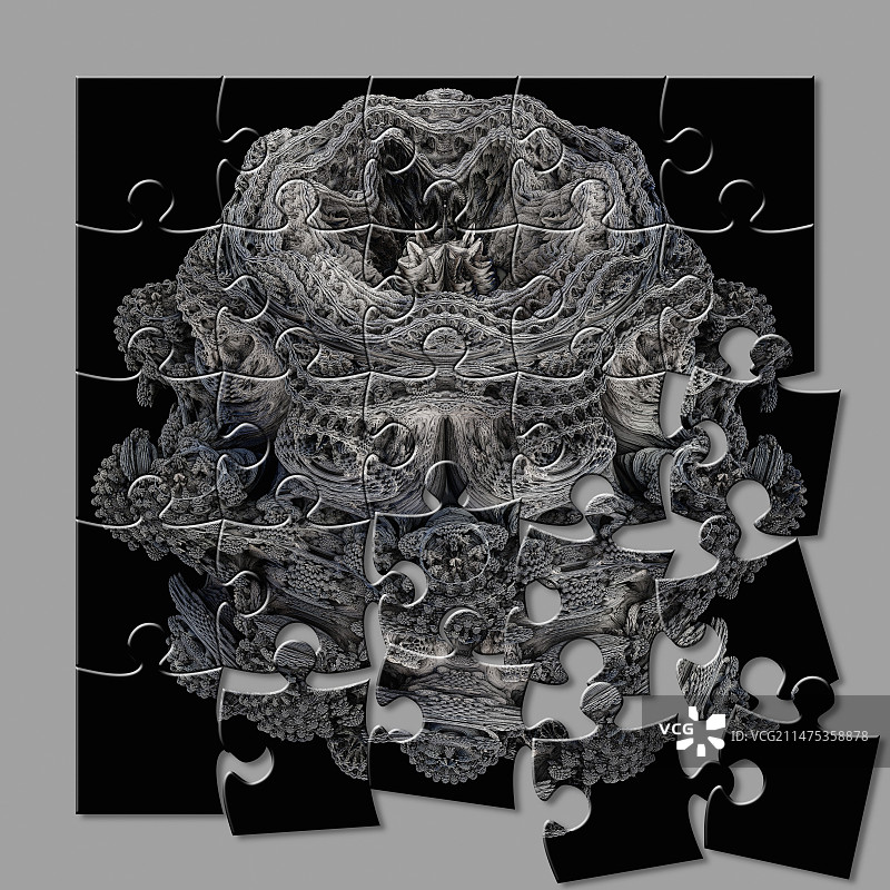 曼德布罗特集分形拼图，插图图片素材