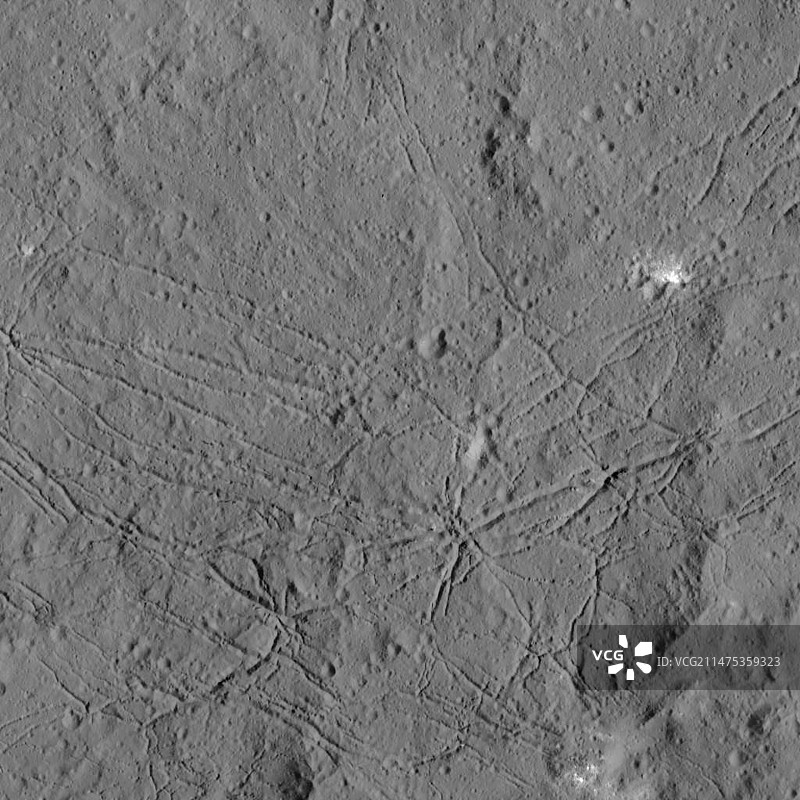 谷神星丹图陨石坑卫星图像图片素材