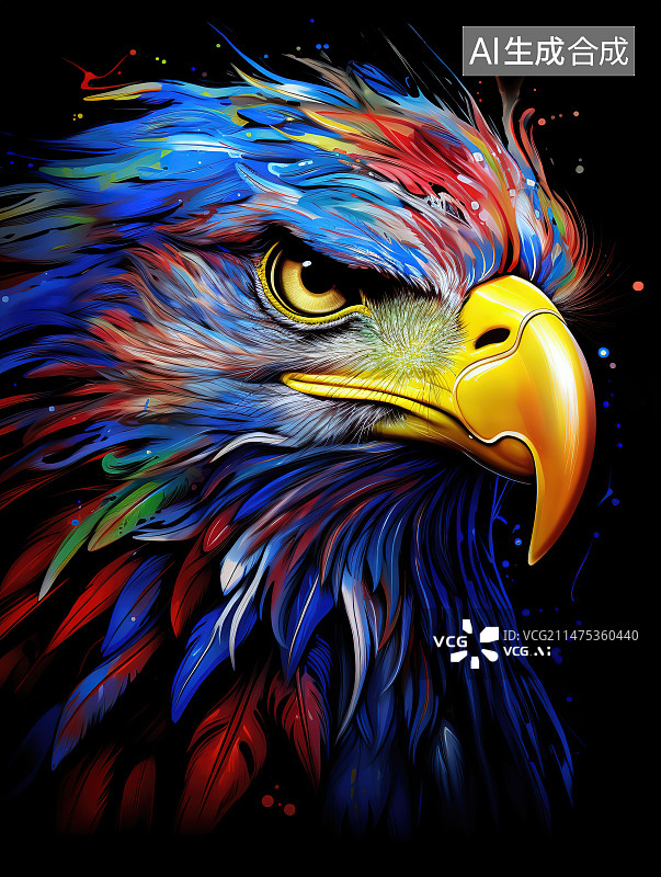 【AI数字艺术】新国风老鹰图片素材