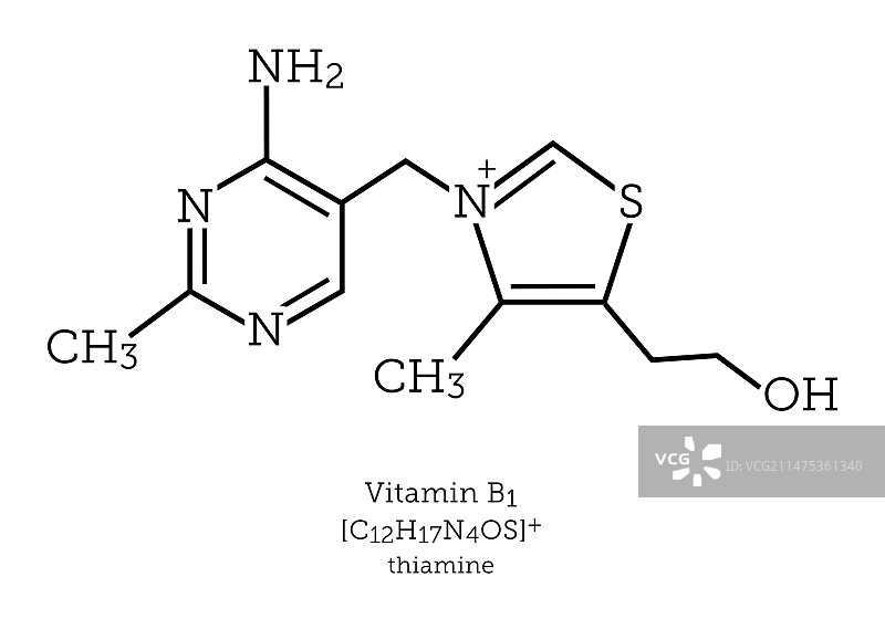 维生素B1分子结构图片素材
