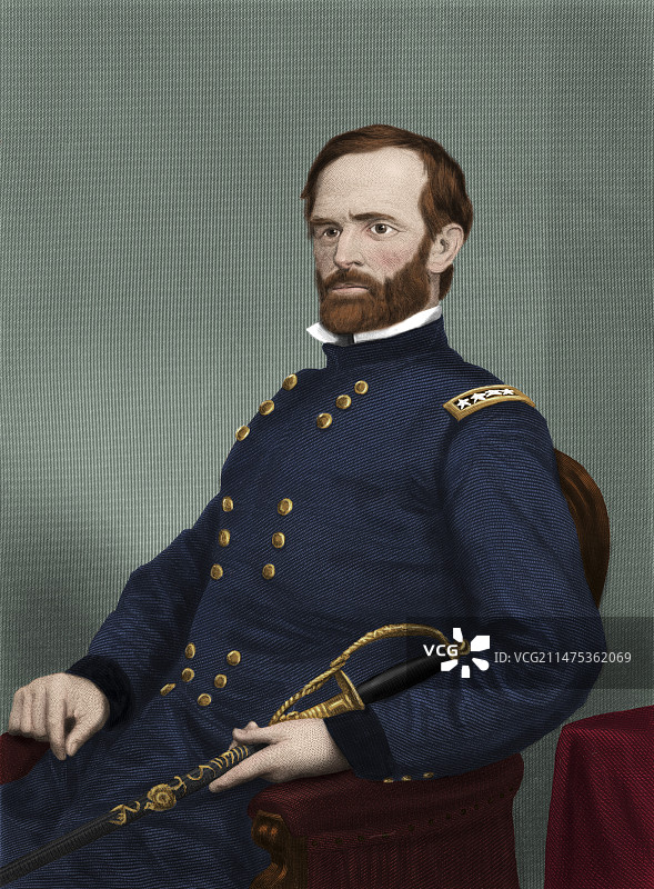 威廉·T·谢尔曼：美国士兵图片素材