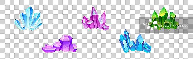 彩色水晶宝石和珠宝矿物图片素材