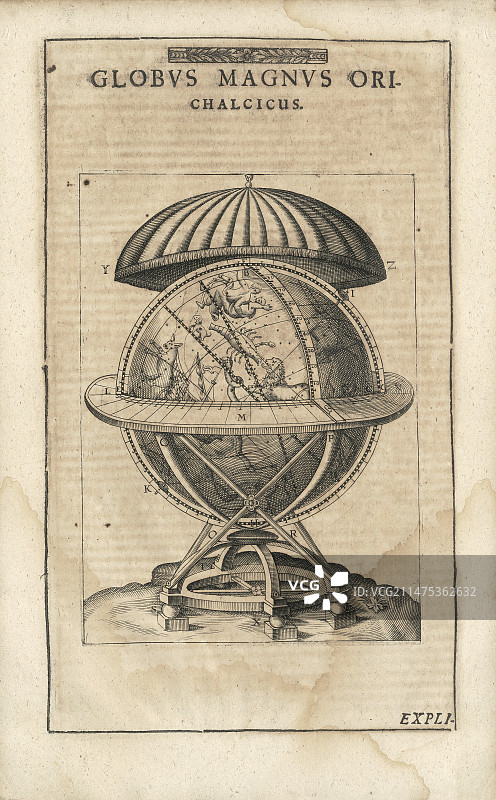 黄铜地球仪插画图片素材