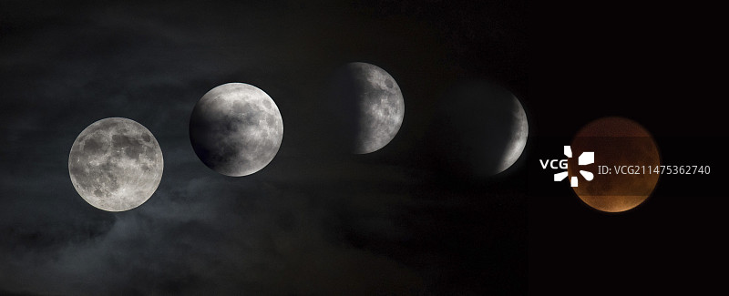 2015年9月的超级月亮月食图片素材