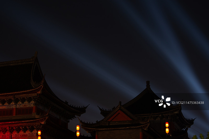 江门滨江大桥和南海影视城夜景图片素材