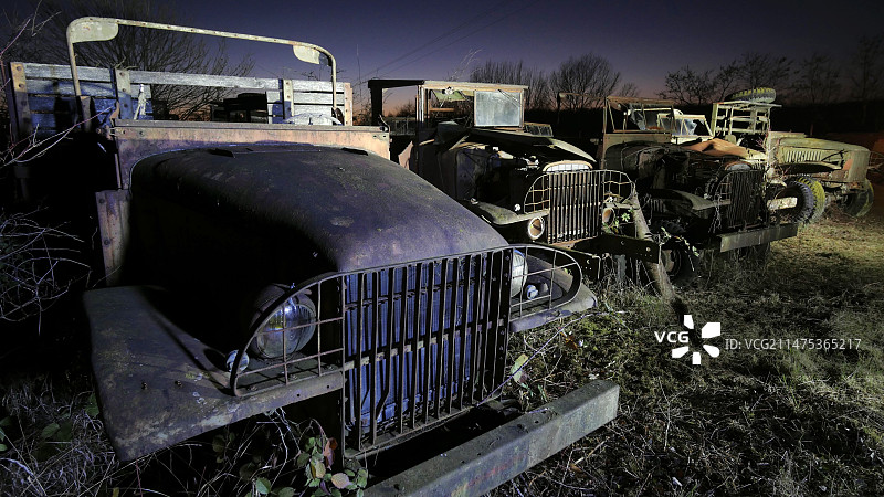 法国二战车辆坟场图片素材