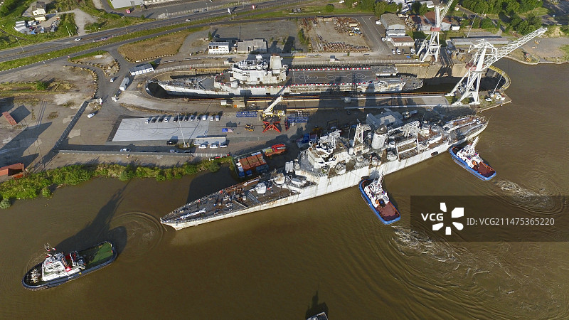 2016年法国巡洋舰科尔贝特号拆解图片素材