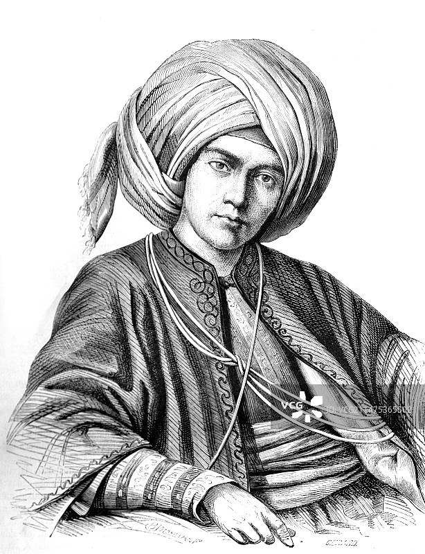 19世纪来自叙利亚的切尔克斯埃米尔图片素材