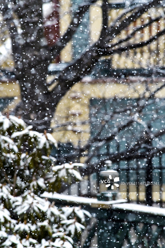 城市雪景图片素材