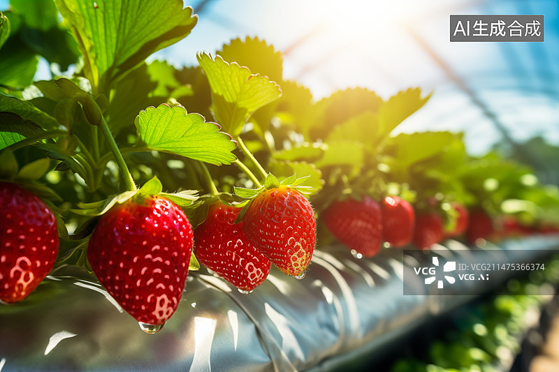 【AI数字艺术】草莓室内种植图片图片素材