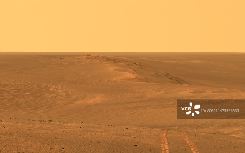 机遇号火星车拍摄的奋进陨石坑边缘图片素材