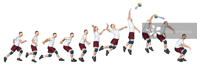 排球技术图解图片素材