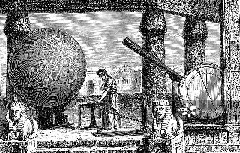 托勒密在亚历山大天文台，插图图片素材