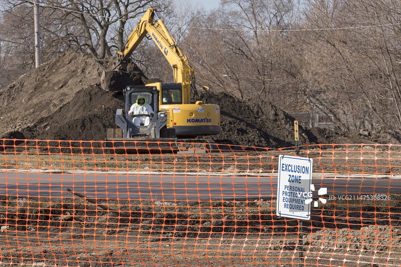 去除铅污染，美国底特律图片素材