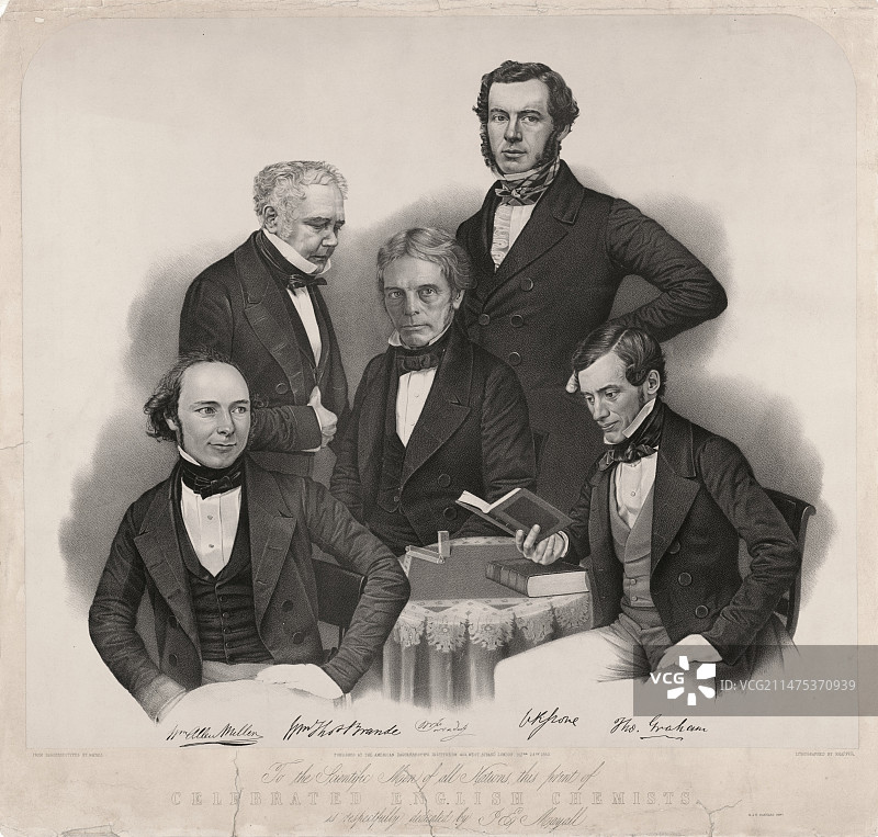 1850年著名的英国化学家图片素材