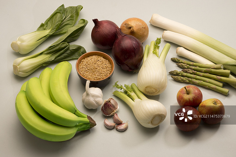 有益于微生物群的水果和蔬菜图片素材