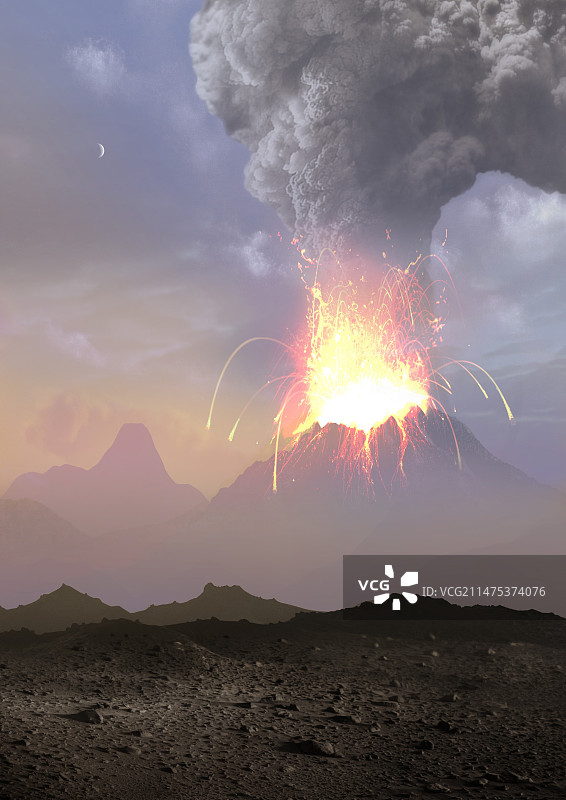 火山喷发插画图片素材