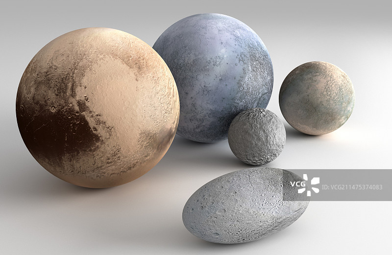 矮行星对比图片素材
