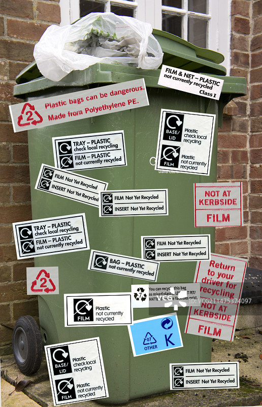 塑料包装回收标签图片素材