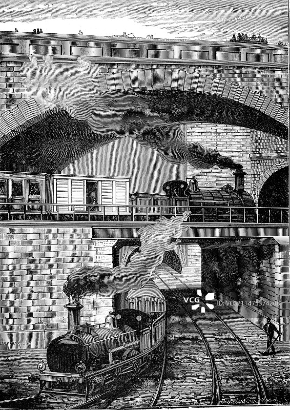 19世纪伦敦地铁插图图片素材