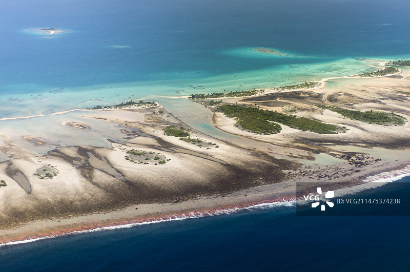 法属波利尼西亚热带岛屿航拍照片图片素材