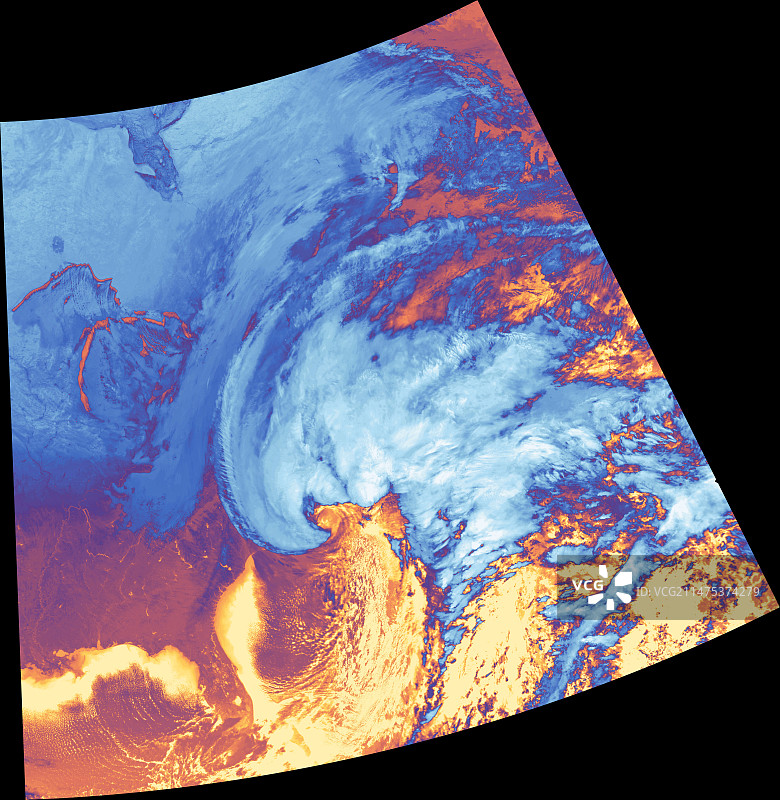 2018年美国东海岸炸弹气旋卫星图像图片素材